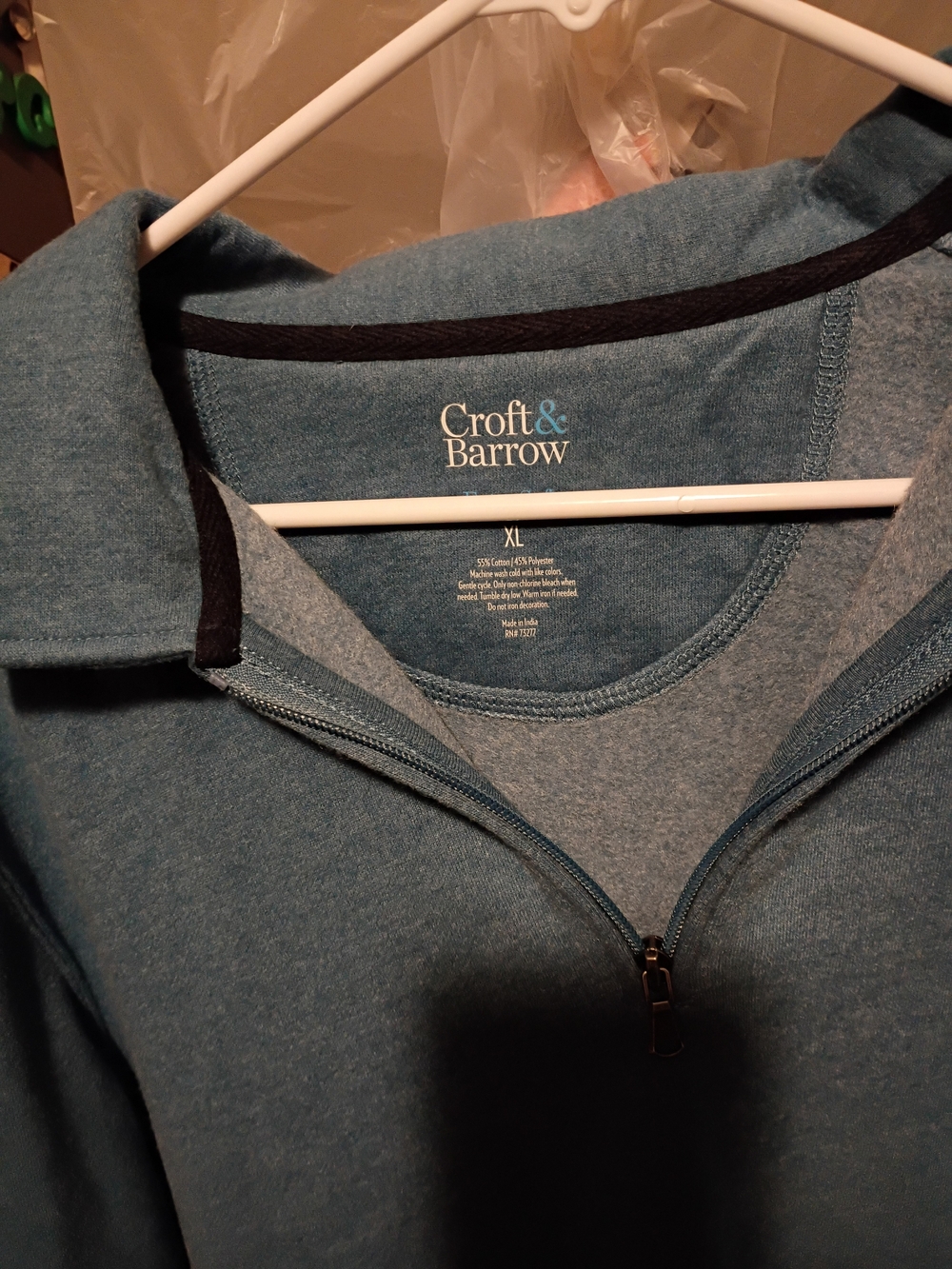 Croft & Barrow Men’s Blue Quarter-Zip Sweater - XL